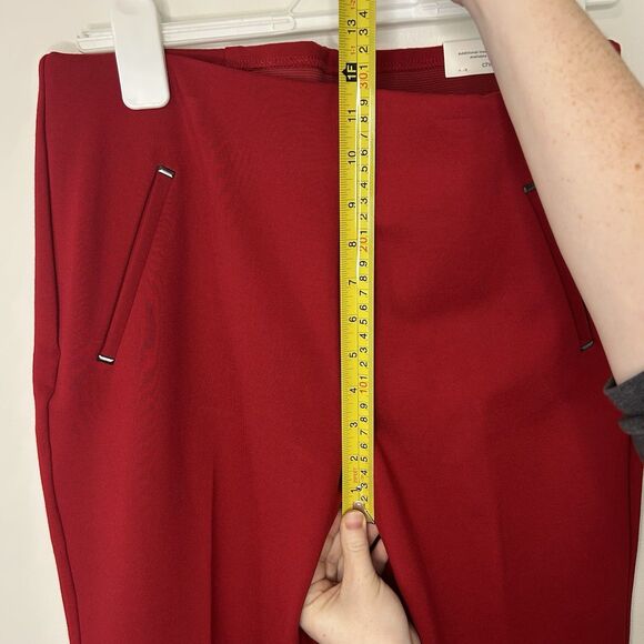 Chico’s Juliet Slim Pants Carmine Red Trim Detail NWT New Label - Size 1 Regular - Picture 11 of 13
